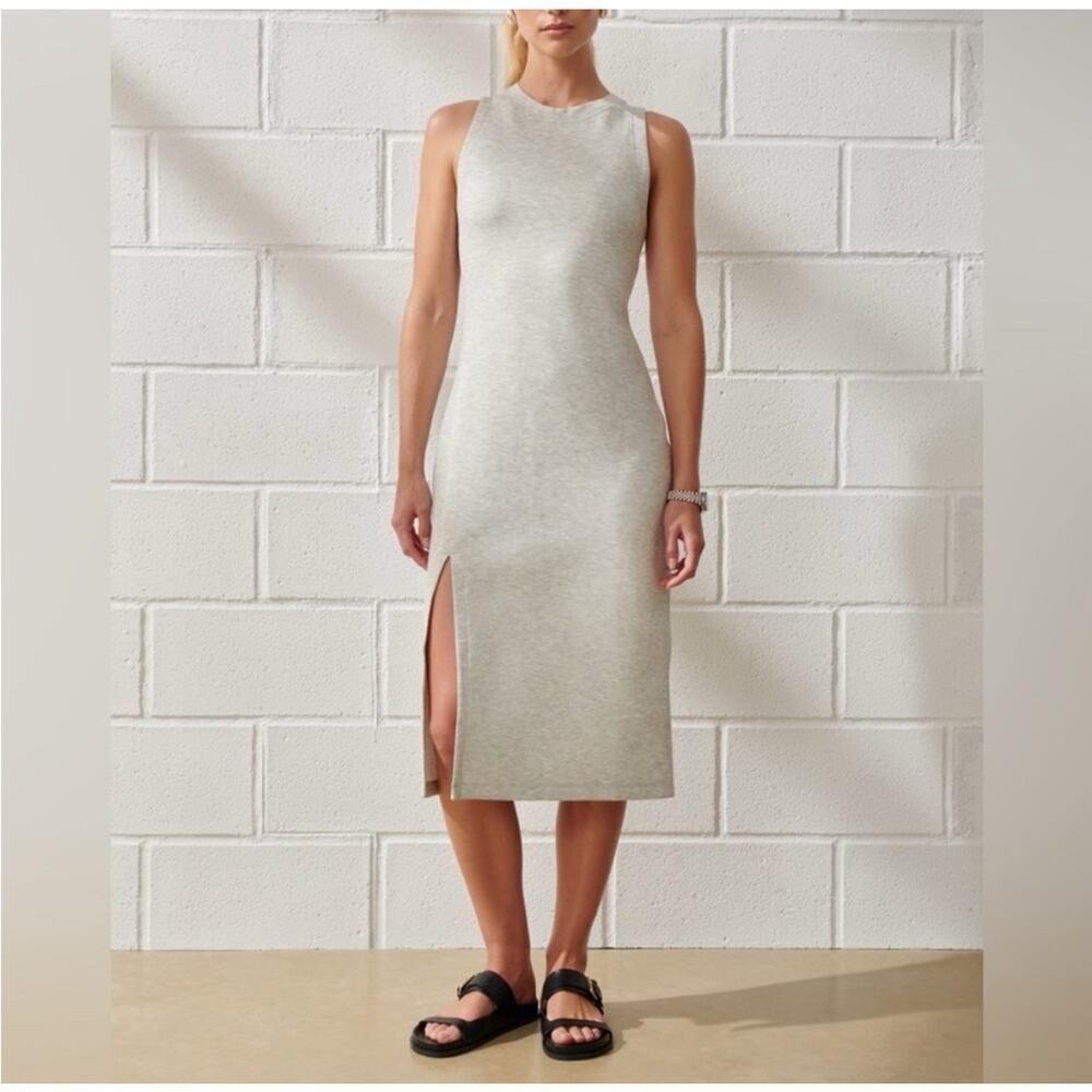 YPB Plus Size XXL Neoknit Shift Dress Heather Gray Side Slit Sleeveless Stretch